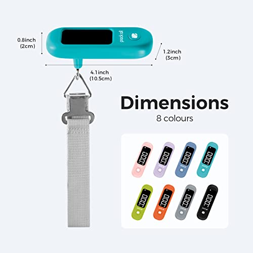 pack all Digital Luggage Scale for Travel, 110Lbs Capacity, 0.1Lb Precision - color: Malachite Blue