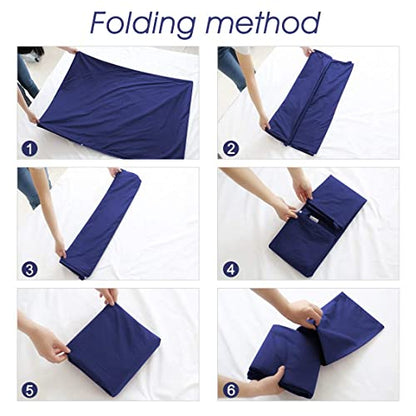 Sleeping Bag Liner, Camping Travel Home Bed Sheet Compact Sacks - color: Navy, size: 63*82.7"