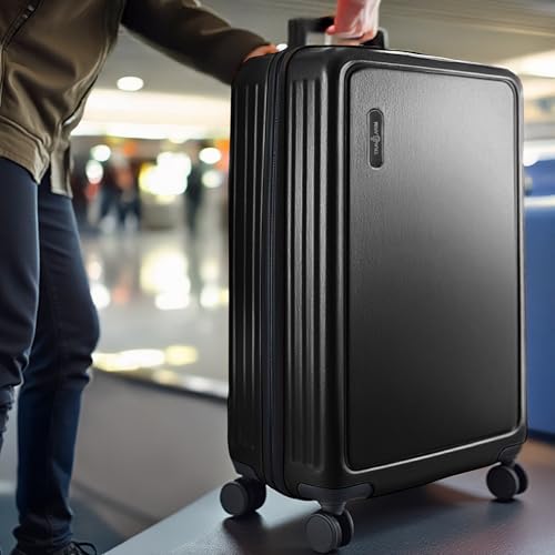 TRAVELARIM Luggage Sets 2 Piece, 24 Inch Suitcase and 28 Inch Luggage with Spinner Wheels, Durable Hard Shell Suitcase Set, Expandable Travel Suitcases with Wheels, Black - color: Black, size: 2 Piece Set (24"/28")