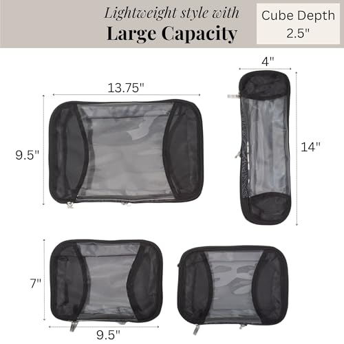 Baggallini Compression Cube 4-piece Set - color: Midnight Blossom Print