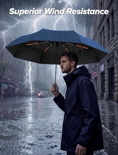 Yoobure Travel Compact Umbrellas for Rain, UV Umbrella for Sun Protection - color: Dark Blue-Just 1pc