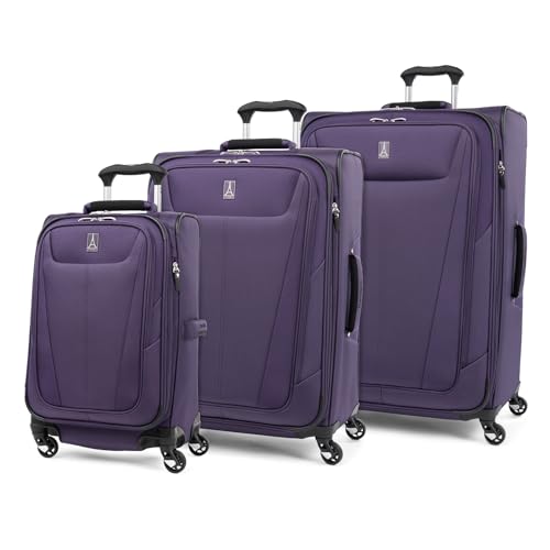 Travelpro Maxlite 5 Softside Expandable Luggage with 4 Spinner Wheels, Lightweight Suitcase, Men and Women, Imperial Purple, 3-Piece Set (21/25/29) - color: Imperial Purple, size: 3-Piece Set (21/25/29)