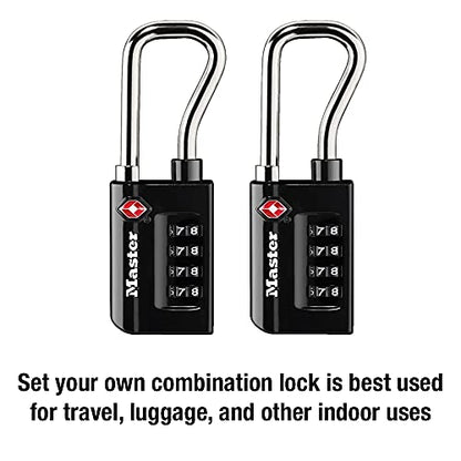 Master Lock TSA Approved Combination Luggage Lock Black 2-Pack 4696THC - size: 2 Pack
