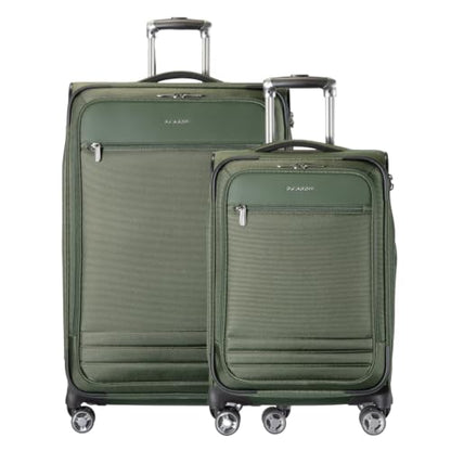 Ricardo Beverly Hills Softside 2 Piece: 20 Carry-On & 28 Large Checked, Lightweight Expandable Luggage Set, Spinner Wheels, TSA Lock, Telescopic Handle, Eco-Friendly Material, Pine, Ashbury Series - color: Pine, size: 2-Piece Set (20, 28)