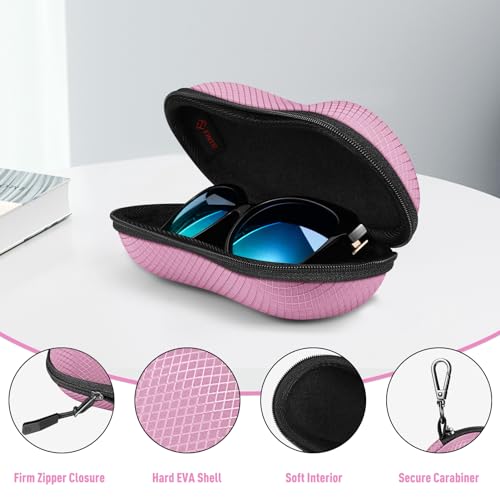 FINTIE Sunglasses Case, Hard EVA Shell Shockproof Sport Glasses Case - color: Pink