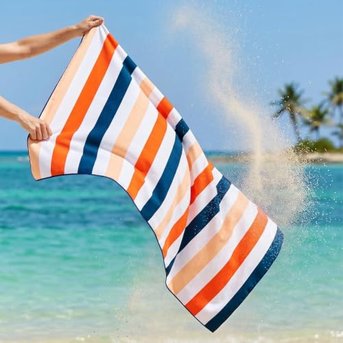 Exclusivo Mezcla 6 Pack Microfiber Quick Dry Large Beach Pool Towels - color: Green/Purple/Navy/Brown/Blue/Black, size: 30" x 60"