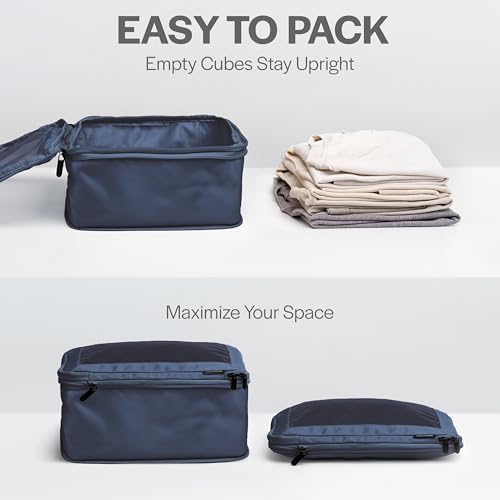 Aerotrunk Compression Packing Cubes for Travel, 2-Pack, Dark Blue - color: Dark Blue, size: 2-Pack