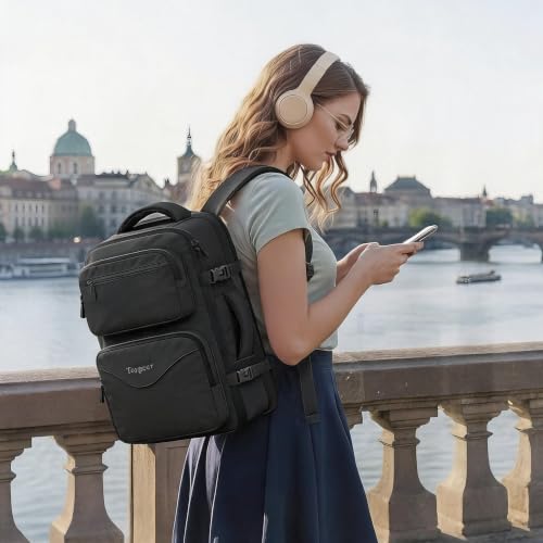 Taygeer Travel Backpack for Men, TSA Travel Laptop Backpack with Shoe Pouch - color: Black