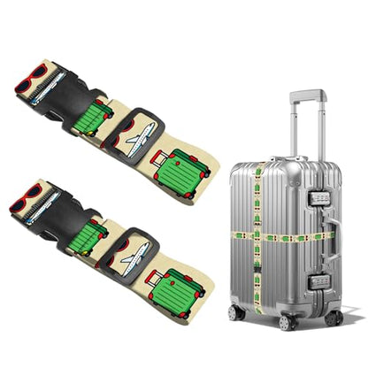 Nuxovilar Luggage Straps Set for Suitcase 1.96x90.5in Polyester - color: YMi04311, size: 1.96"x90.5"