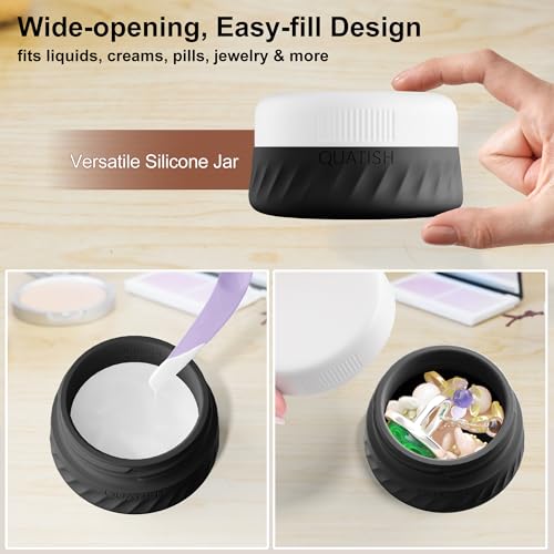 Quatish 15 Pack Travel Bottles Toiletries,Travel Size Containers,Black - color: Black