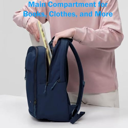 PUREVAVE Laptop Backpack Water Resistant YKK Zippers Travel Study - color: Navy Blue