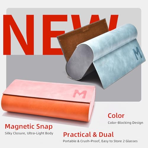 Eyeglasses Cases for Glasses, Clip-on, Sunglasses, Reading Glasses - color: Orange and Pink