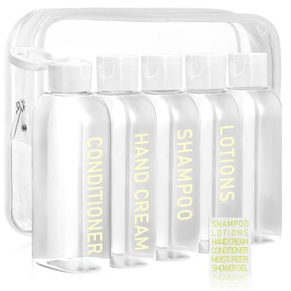5 Pack Travel Bottles for Toiletries, 3.4oz TSA Approved Travel Containers - color: Clear