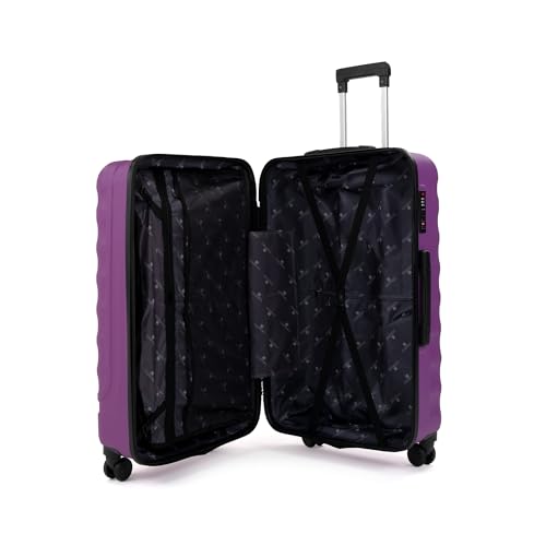 BABIL 3 Piece Luggage Set, ABS Hardside Suitcase Set with Spinner Wheels, TSA Lock, Lightweight Triplet Travel Luggage, 20/24/28 Inch Carry On and Checked Bags (Violet) - color: Violet