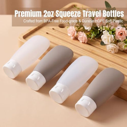 20 Pack Travel Bottles for Toiletries, Travel Containers with Pill Case - color: Dark Color A