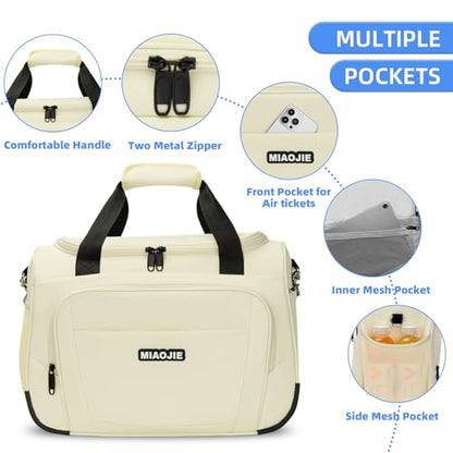 Underseat Carry On Luggage Bag, Lightweight Travel Tote Bag for Travel - color: Beige, size: 16IN
