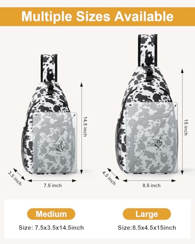 Pritent Crossbody Bags for Women Men Sling Bag Backpack Shoulder Bag - color: Cow Print, size: Medium