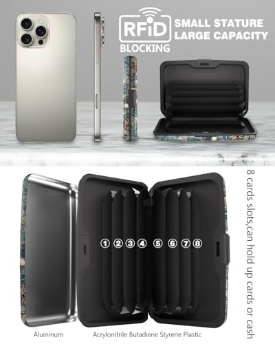 Maicican Credit Card Holder, Mini RFID Blocking Aluminum Wallet - color: Starry Night Mushroom
