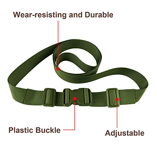 MAGARROW 65" 1.5" Utility Straps with Buckle Adjustable, 4-Pack (Army Green (4-PCS)) - color: Army Green, size: 1.5 in x 5.4 ft