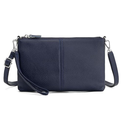 befen Genuine Leather Small Crossbody Bags for Women Wristlet Wallet Purses - color: Blue,navy