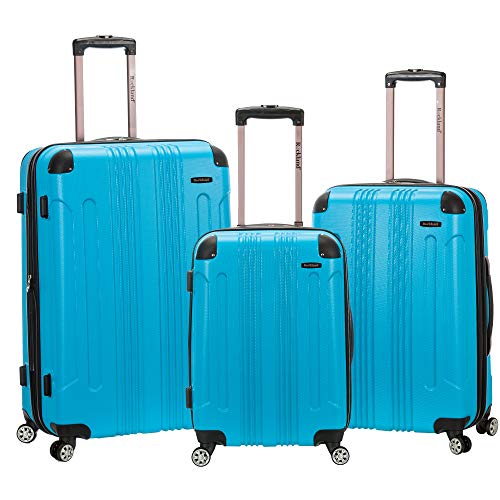 Rockland London Hardside Spinner Wheel Luggage, Turquoise, 3-Piece Set (20/24/28) - color: Turquoise, size: 3 Piece (28"/24"/20")