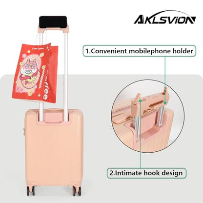18-inch Carry-on Boarding Luggage: Equipped with Movable Wheels, TSA Approved,Under the Seat, Hard Shell Construction, Lightweight Bag with Essential Accessories (Baby Pink) - color: Baby Pink