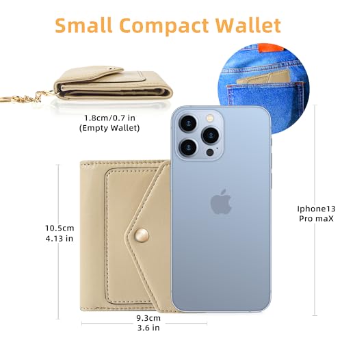 Gostwo Womens Wallet RFID Blocking Small Wallets Woman Credit Card Holder Trifold Ladies Wallets with Coins Zipper Pocket - color: Sand