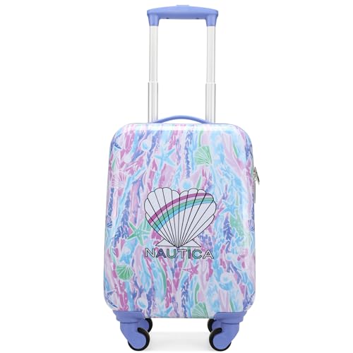 NAUTICA Kids 18" Hardside Carry-on Suitcase with Spinner Wheels, Pastel Shell - color: Pastel Shell