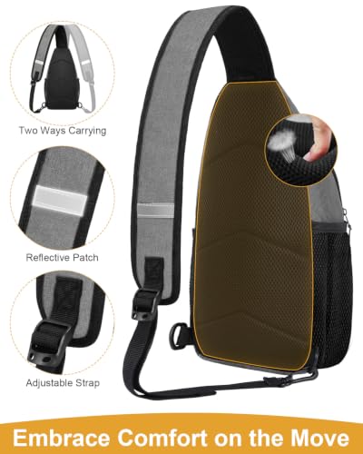 Pritent Crossbody Bags for Women Men Sling Bag Backpack Shoulder Bag - color: Light Grey, size: Medium