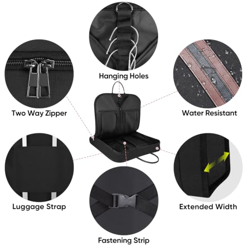 BALEINE Garment Bags for Travel, Water Resistant Carry on Suit Bag - color: Black, style: 48"-expanded