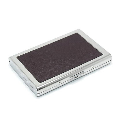 RFID Blocking Credit Card ID Holder Slim Money Travel Stainless Steel Men Secure Protector Wallet (Silver Brown) - color: Silver Brown