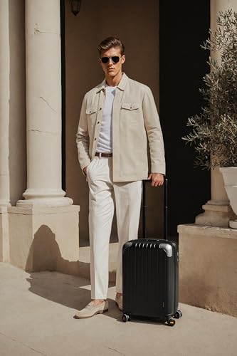 LEVEL8 Carry on Luggage Airline Approved, Hardshell Suitcases with Spinner Wheels, PC Expandable Luggage, 20 Inch, Black - color: Black, size: 20 Inch - Expandable