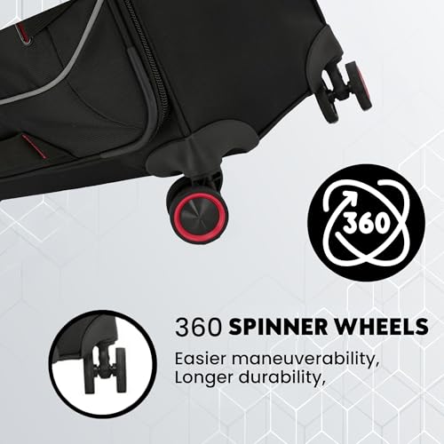 Spyder Freestyle 3 Piece Expandable Softside Luggage Set with 360° Spinner Wheels (22 Inch Carry-On, 26 Inch Checked, 30 Inch Checked), Black - color: Black, size: 3-Piece Set