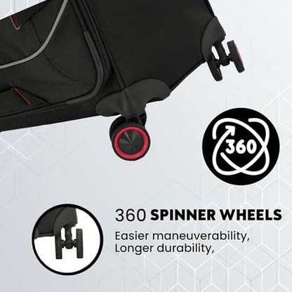 Spyder Freestyle 3 Piece Expandable Softside Luggage Set with 360° Spinner Wheels (22 Inch Carry-On, 26 Inch Checked, 30 Inch Checked), Black - color: Black, size: 3-Piece Set