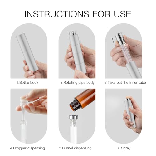 Tekson 10ml Travel Perfume Atomizer, Cologne Spray Bottle, Coffee Sprayer - color: sliver