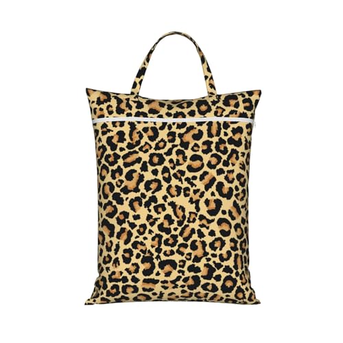 Leopard Travel Laundry Bag Washable Dirty Clothes Bag for Gym - color: Leopard