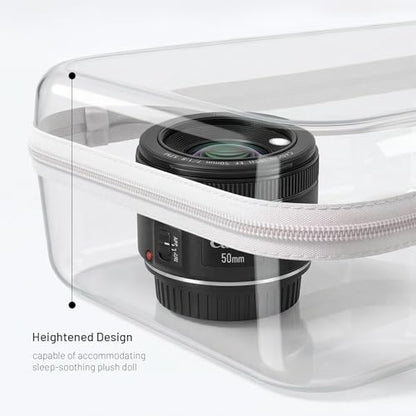 Clear Hard Shell Zipper Organizer Cases, 3 Pack with Handles - color: White1