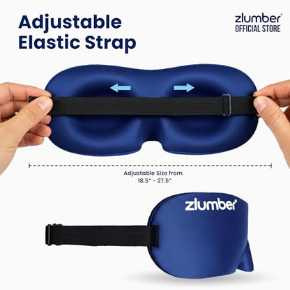 ZLUMBER Eyemasks for Sleeping 3 Pack - Eye Sleep Mask & Blindfold for Sleeping Men Women, 100% Blackout 3D Contoured Face Mask Sleep, Night Masks for Sleeping Men Side Sleepers, Adjustable