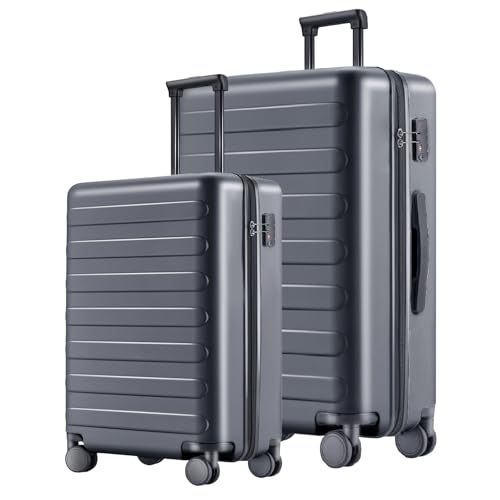 NINETYGO Luggage Sets 2 Piece, Carry On Luggage Airline Approved, Large Checked Luggage with Spinner Wheels, Lightweight, Hard Shell PC Suitcase Sets, TSA Approved, 20in/28in (Grey, Rhine Basic) - color: 02-Grey (Basic), size: Set 2PCS (20-Inch/28-Inch)