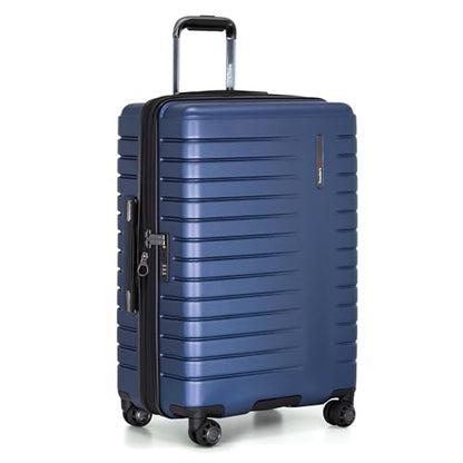Traveler's Choice Archer Polycarbonate Expandable Luggage with Spinner Wheels, Blue, Checked 26-Inch - color: Blue, size: 1-Piece (Checked 26-Inch)