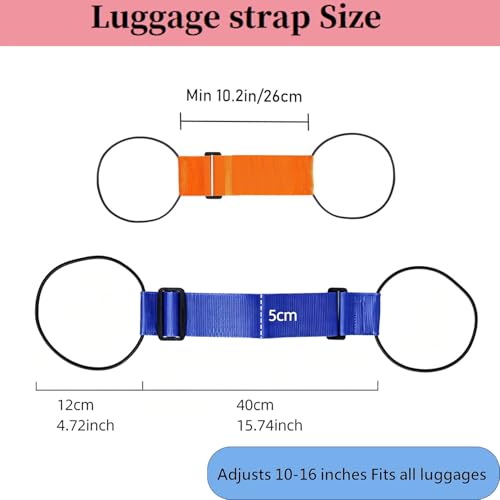Luggage Connector Straps,Adjustable Bag Luggage Straps 2PCS Black+Blue - color: Black+Blue