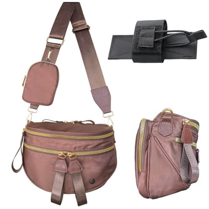 Security Carry Bum Bag CCW Fanny Pack with RFID Pouch (Caramel) - color: Caramel