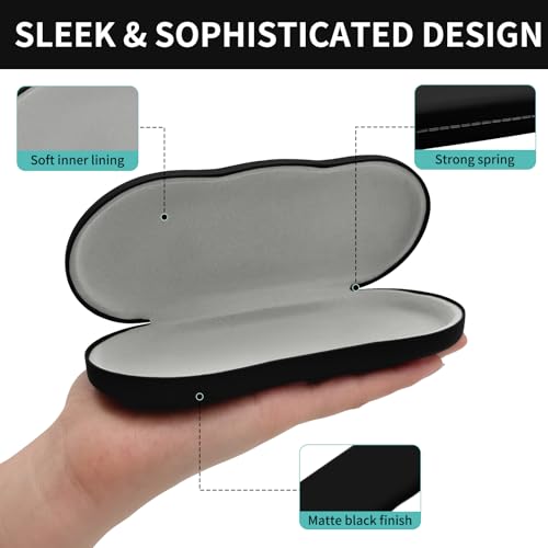 Eyeglasses Cases for Glasses, Clip-on, Sunglasses, Reading Glasses - color: Black