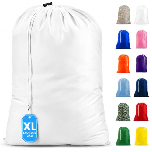 Handy Laundry Extra Large Laundry Bag 30"x40" - Heavy Duty Nylon - color: White, size: 30" x 40"