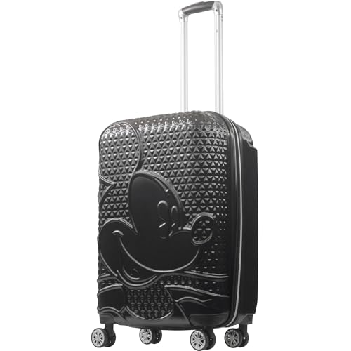 FUL Disney Mickey Mouse 26 Inch Rolling Luggage, Hardshell Suitcase with Spinner Wheels, Black - color: Mickey Mouse - Black, size: 26 Inch