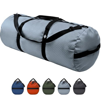 175L Extreme Heavy Duty Duffle Bag, Weatherproof Ripstop Travel Gear Bag - color: Steel Grey, size: 18” x 42" (175 Liters)