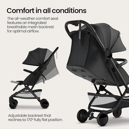 Mompush Velo Lightweight Travel Stroller Travel Bag Included - color: Charcoal Black, size: Stroller+Travel Bag