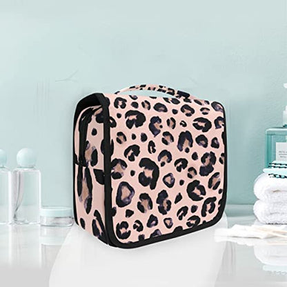 senya Hanging Travel Toiletry Bag Kit Makeup Case Cosmetics Organizer for Men Women (Leopard) - color: Leopard