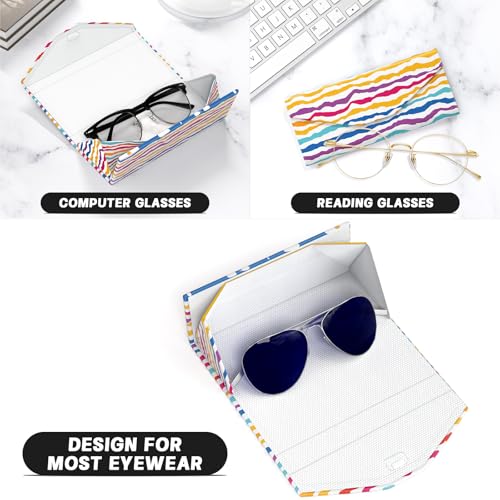Sunglasses Case, Foldable Glasses Case, Magnetic Hard Shell Folding Holder - color: Colorful Ripples, style: 1 Pcs