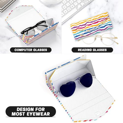 Sunglasses Case, Foldable Glasses Case, Magnetic Hard Shell Folding Holder - color: Colorful Ripples, style: 1 Pcs